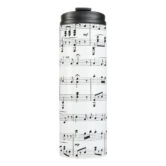 Garrafa Térmica White Sheet Music (Frente)