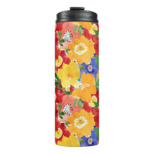 Garrafa Térmica wild flowers. Seamless repeated floral pattern. Se