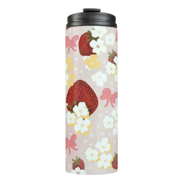 Garrafa Térmica Wild Strawberry Flower Thermal Tumbler (Frente)