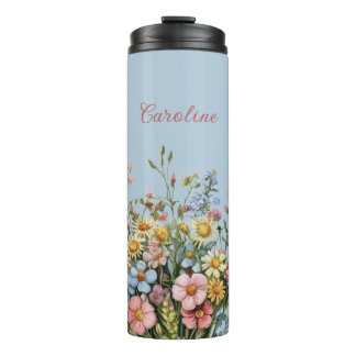 Garrafa Térmica Wildflowers & Add your name Thermal Tumbler