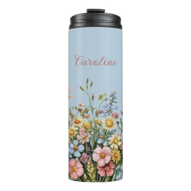 Garrafa Térmica Wildflowers & Add your name Thermal Tumbler (Frente)