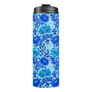 Garrafa Térmica William Morris Chrysanthemums Shades de Denim Blue