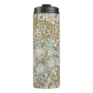 Garrafa Térmica William Morris Ouro Lily Blue Dourado Classic