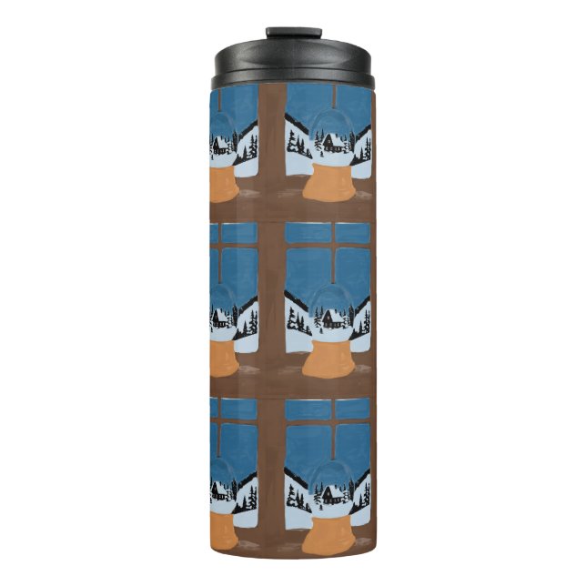 Garrafa Térmica Winter Insulated Bottle - Snow Globe by the Window (Frente)