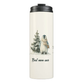 Garrafa Térmica Winter Penguin “Best Mom Ever” Design
