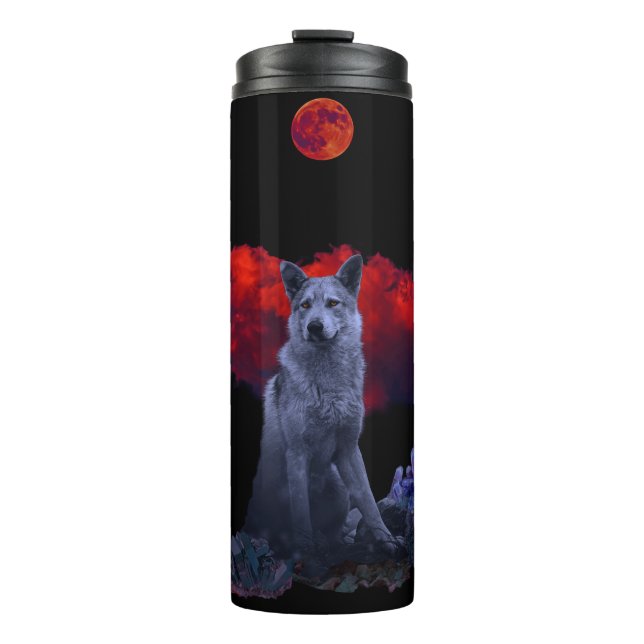 Garrafa Térmica Wolf Moon | Tumbler de café com Gótico térmico (Frente)