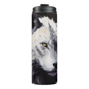 Garrafa Térmica Wolf Portrait Animal Painting Willife Adventure