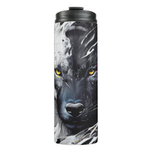 Garrafa Térmica Wolf Portrait Animal Painting Willife Adventure