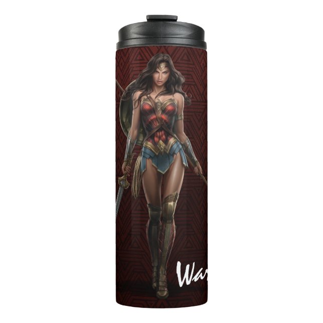Garrafa Térmica Wonder Woman Battle-Ready Comic Art (Frente)