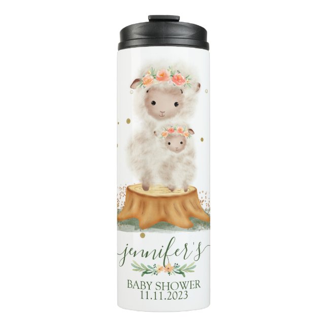Garrafa Térmica Woodland Lamb Sheep Family Baby Girl (Frente)