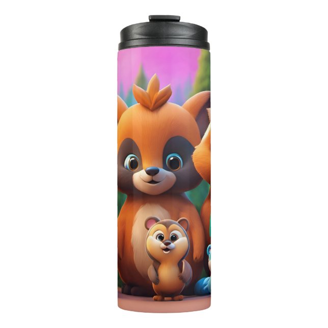 Garrafa Térmica Woodland Whimsy: Tumbler Térmico Cheio (Frente)
