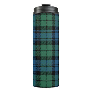 Garrafa Térmica Xadrez Clan Campbell Verde Azul Tartan