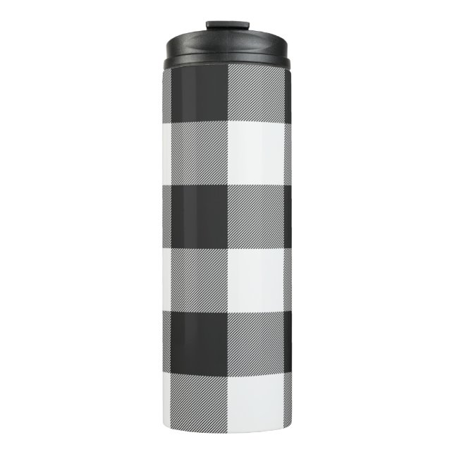 Garrafa Térmica Xadrez do Buffalo Check White e Black Squares (Frente)