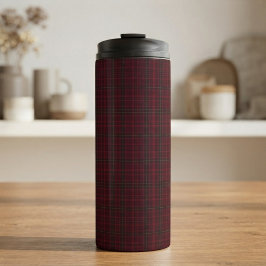 Garrafa Térmica Xadrez Escocês Burgundy Elegante