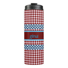 Garrafa Térmica Xadrez Gingham Personalizado