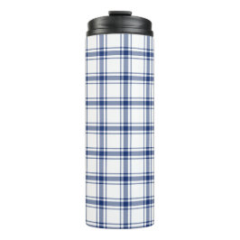 Garrafa Térmica Xadrez Marinho Azul e Branco