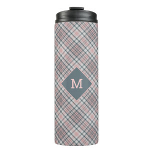 Garrafa Térmica Xadrez Monograma Personalizada / Padrão Tartan