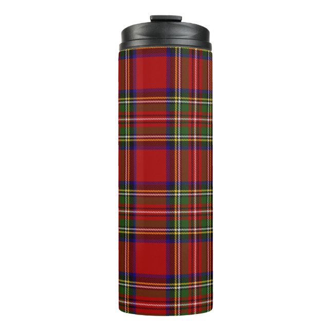 Garrafa Térmica Xadrez Real Stewart Tartan Padrão Escocês (Frente)