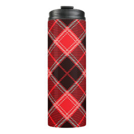 Garrafa Térmica Xadrez Vermelho e Preto