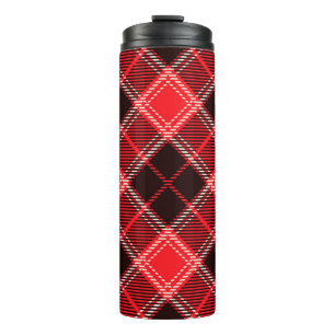Garrafa Térmica Xadrez Vermelho e Preto
