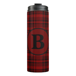 GARRAFA TÉRMICA XADREZ VERMELHO GINGHAM ESTILO FAZENDA