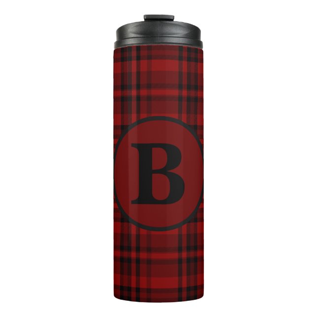 GARRAFA TÉRMICA XADREZ VERMELHO GINGHAM ESTILO FAZENDA  (Frente)