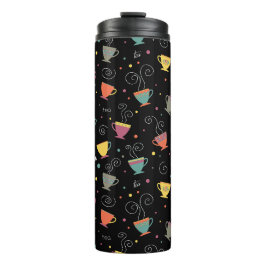 Garrafa Térmica Xícaras de chá quente coloridas design de inverno