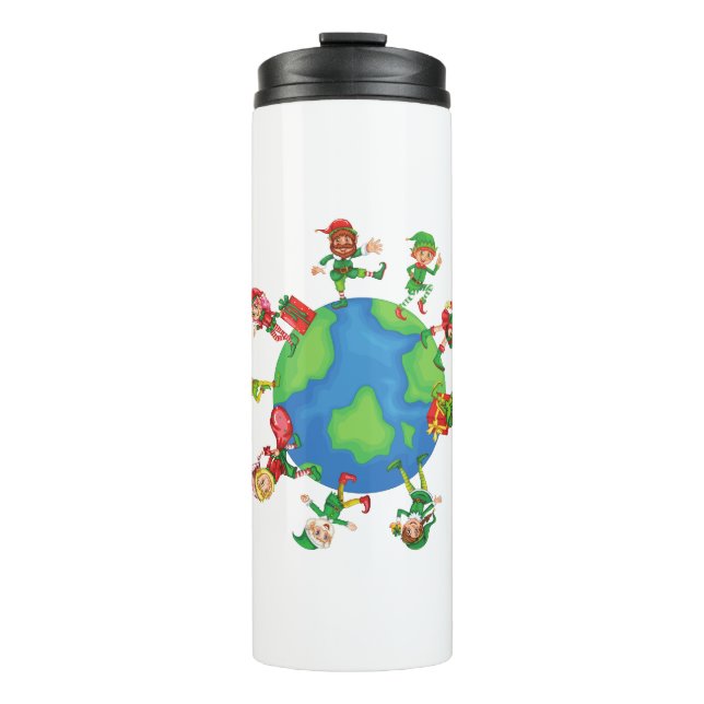 Garrafa Térmica xmas santa claus elves (Frente)