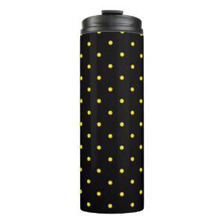 Garrafa Térmica Yellow Polka Dot on Black Thermal Tumbler