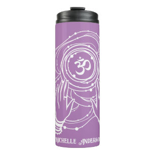 Garrafa Térmica Yoga Chakra Crown Mantra Thermal Tumbler