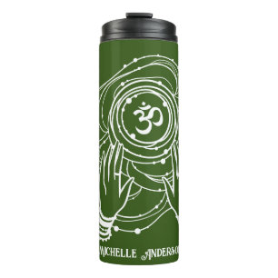 Garrafa Térmica Yoga Chakra Crown Mantra Thermal Tumbler