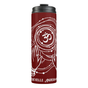 Garrafa Térmica Yoga Chakra Crown Mantra Thermal Tumbler