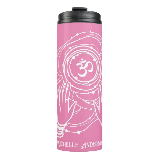 Garrafa Térmica Yoga Chakra Crown Mantra Thermal Tumbler (Frente)