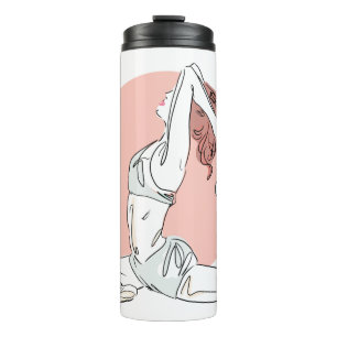 Garrafa Térmica Yoga Woman nome personalizado tumbler