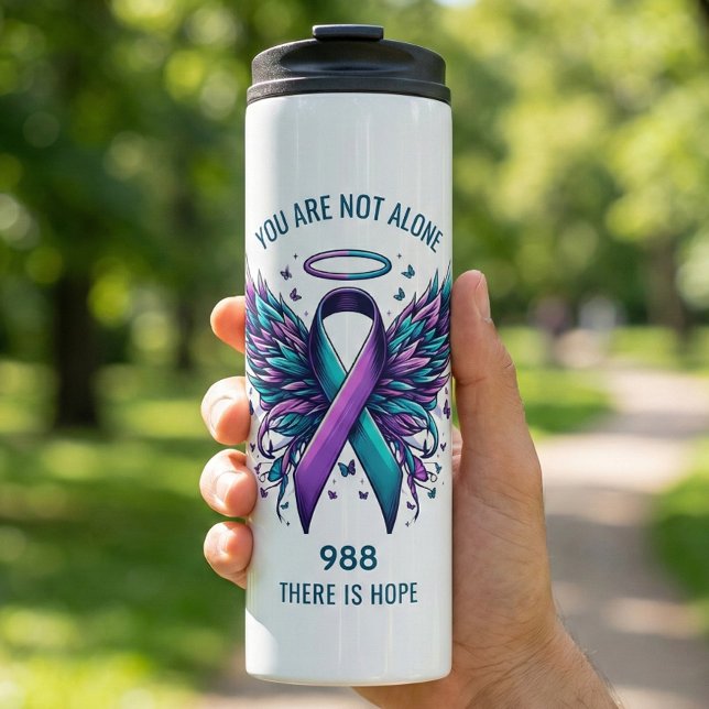 Garrafa Térmica You Are Not Alone 988 Suicide Prevention Walk Hope (988 Lifeline Suicide Prevention Awareness Tumbler)