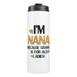 Garrafa Térmica Young Nana Graphic Nana Clipart Design - Dourado