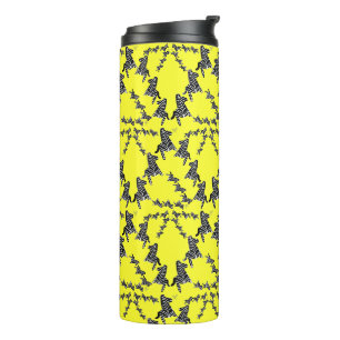 Garrafa Térmica Zebra amarela selvagem moderna