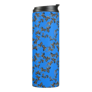 Garrafa Térmica Zebra azul selvagem moderna