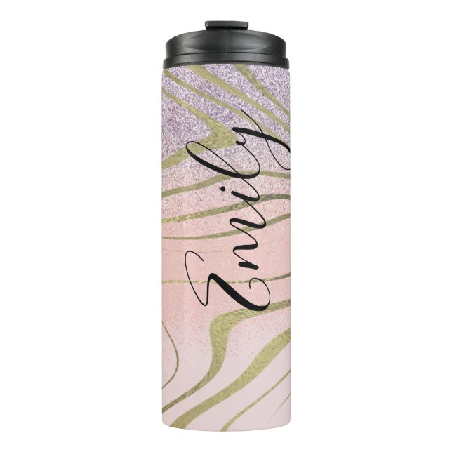 Garrafa Térmica Zebra Falso Ouro (Frente)