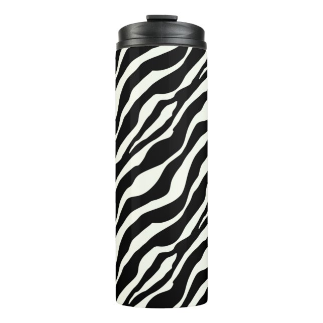 Garrafa Térmica Zebra Stripes - Preto e Branco (Frente)