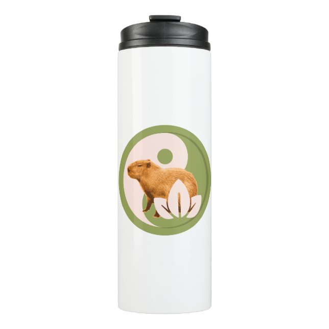 Garrafa Térmica Zen Capivara Yin Yang Natureza Pacífica (Frente)
