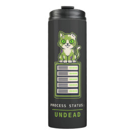 Garrafa Térmica Zombie Cat Server Rack Sysadmin Halloween Humor