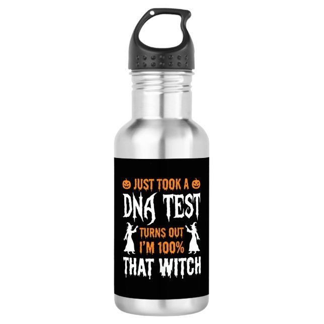 Garrafa Teste de DNA de Bruxa Engraçado de Halloween Gráfi (Frente)