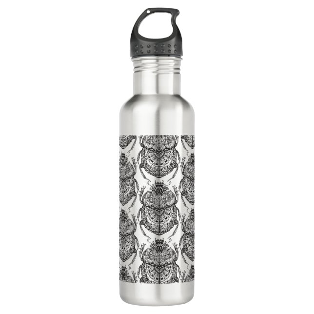 Garrafa Teste padrão com Doodle da mão (Frente)