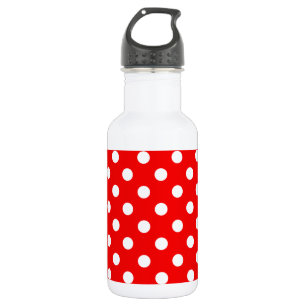 Garrafa Teste padrão de bolinhas vermelho e branco