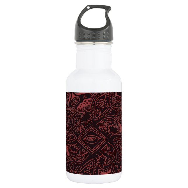 Garrafa Teste padrão de estrela persa vermelho e preto da (Frente)