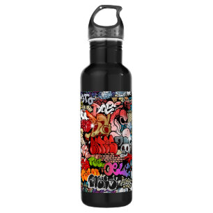 Garrafa Teste padrão dinâmico urbano da arte dos grafites