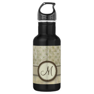 Garrafa Teste padrão pálido da moeda do musgo com