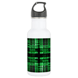 Garrafa Teste padrão verde e preto da matriz