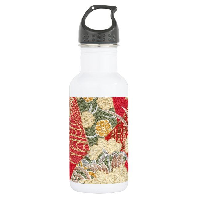 Garrafa Têxtil KIMONO Japonês, Padrão Floral (Frente)